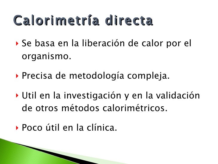 calorimetria directa e indirecta